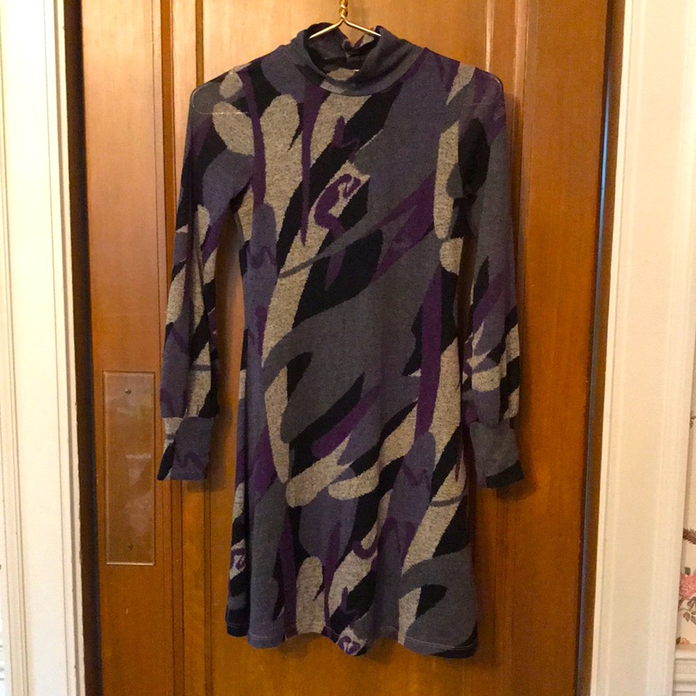Mock turtleneck sweater dress